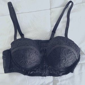 Adore Me Sexy Black Lace Longline Bra 40C NWT